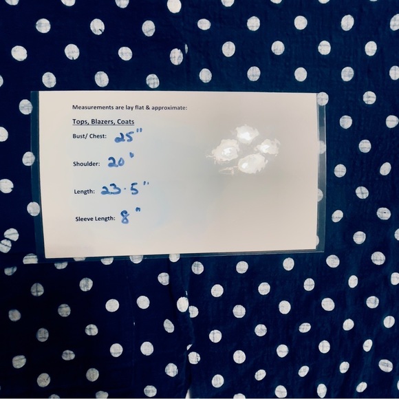 Flora Ashley blue and white polkadot oversized top size extra small - Picture 10 of 11